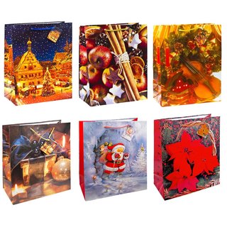 TSI 12er Pack Geschenktüte groß ca. 26 x 13,5 x 32 cm Weihnachten SERIE 7