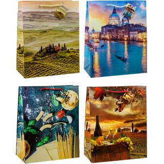 TSI 12er Pack Geschenktüte groß ca. 26 x 13,5 x 32 cm TOSKANA