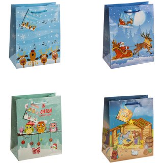 TSI 12er Pack Geschenktüte mittel ca. 18 x 10 x 23 cm Weihnachten KINDER