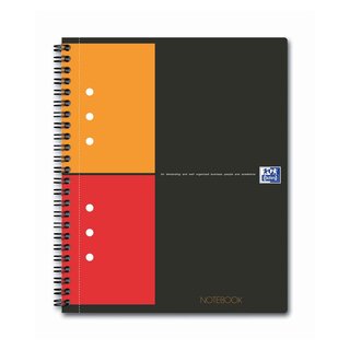 Oxford International Notebook - Hardcover, A5+, kariert, 80 Blatt, grau