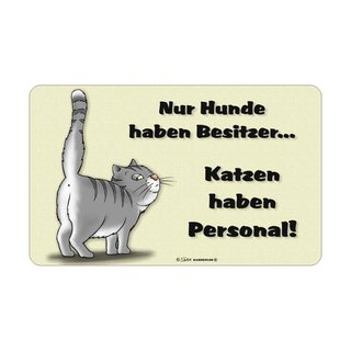 Schneidebrett mit Druckmotiv "Katzen haben Personal"