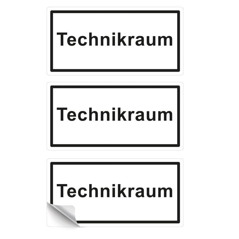 Türhinweisschild "Technikraum" 3er Pack Folie, 3,99