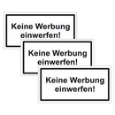 Hinweisschild "Keine Werbung einwerfen!" 3er Pack Folie selbstklebend 100 x 50 mm