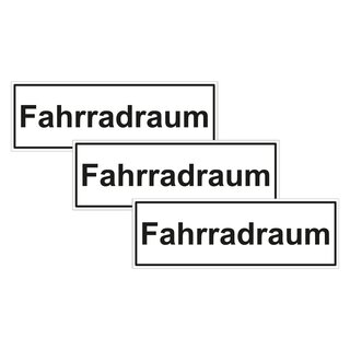 Türhinweisschild "Fahrradraum" 3er Pack Folie sk 297 x 100 mm