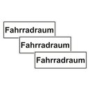 Türhinweisschild "Fahrradraum" 3er Pack Folie sk 297 x 100 mm