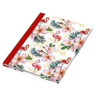 2er Pack Notizbuch / Kladde Flamingo rot DIN A5 innen gepunktet