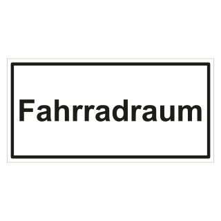 Türhinweisschild "Fahrradraum", Folie sk, 200 x 100 mm, 3 Stück/Bogen