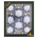 Krebs Glas Lauscha Weihnachtskugeln Gletscherblau glänzend 8 Stück/Set, Ø 7 cm