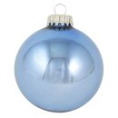 Krebs Glas Lauscha Weihnachtskugeln Gletscherblau glänzend 8 Stück/Set, Ø 7 cm
