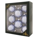 Krebs Glas Lauscha Weihnachtskugeln Gletscherblau glänzend 8 Stück/Set, Ø 7 cm