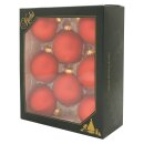 Krebs Glas Lauscha Weihnachtskugeln Rot matt 8 Stück/Set, Ø 7 cm