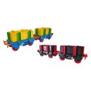 2 Waggons für Kindereisenbahn in verschiedenen Farben