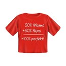 Baby T-Shirt bedruckt - 50% Mama 50% Papa