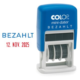 Datumstempel COLOP® Mini-Dater mit "BEZAHLT" S 160/L2