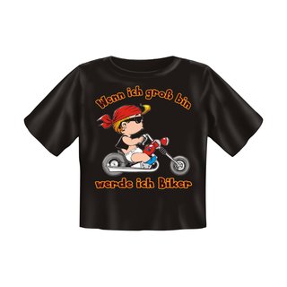 Baby T-Shirt bedruckt - werde ich Biker