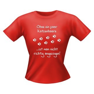 Damen T-Shirt - Motiv/Spruch Katzenhaare