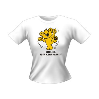 Damen T-Shirt - Motiv/Spruch niedlich aber Karate