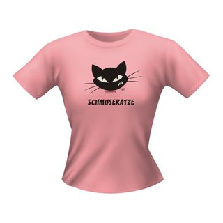 Damen T-Shirt - Motiv/Spruch Schmusekatze