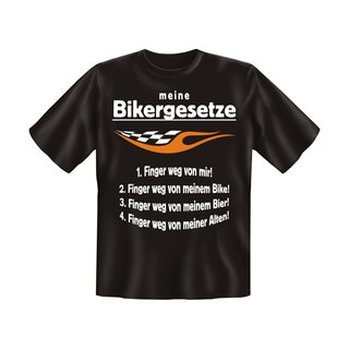 T-Shirt mit Motiv/Spruch Bikergesetze