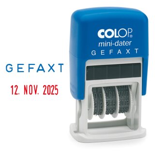 Datumstempel COLOP® Mini-Dater mit "GEFAXT" S 160/L4