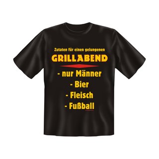 T-Shirt mit Motiv/Spruch Grillabend nur Männer