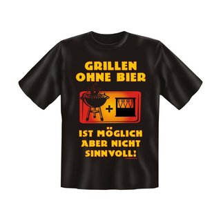 T-Shirt mit Motiv/Spruch Grillen ohne Bier