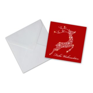Geschenkkarte mit Umschlag Frohe Weihnachten Rentier