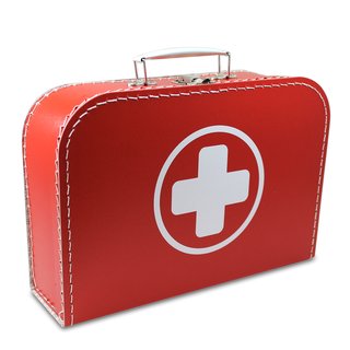 Arztkoffer rot mit weißem Kreuz inkl. 1 Reflektorbärchen