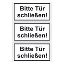 Türhinweisschild "Bitte Tür schließen!" 3er Pack Aufkleber Folie selbstklebend