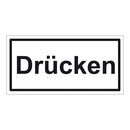 Türhinweisschild "Drücken" 3er Pack Folie selbstklebend