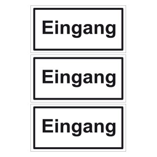 Türhinweisschild "Eingang" 3er Pack Folie selbstklebend