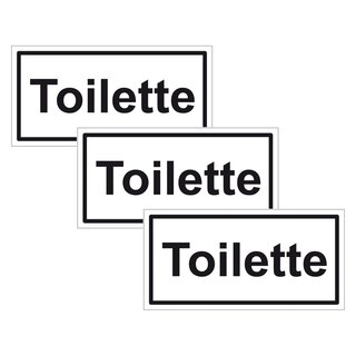 Türhinweisschild "Toilette" 3er Pack Folie selbstklebend