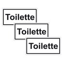 Türhinweisschild "Toilette" 3er Pack Folie selbstklebend