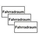 Türhinweisschild "Fahrradraum" 3er Pack Folie selbstklebend