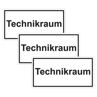 Türhinweisschild "Technikraum" 3er Pack Folie selbstklebend