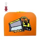 Kinderkoffer orange mit Baufahrzeug Radlader inkl. 1...
