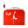 Pappkoffer (mit Borde) rot mit Inselumriss von Sylt inkl. 1 Reflektorbärchen