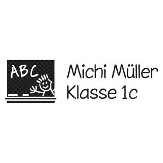 Kinderstempel Holz "Tafel" mit Namen und Klasse, 50 x 15 mm