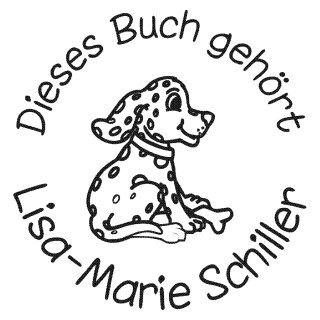 Kinderstempel Holz "Hund" mit Namen, Ø 35 mm