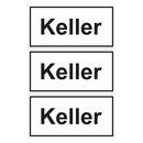 Türhinweisschild "Keller" 3er Pack Folie...