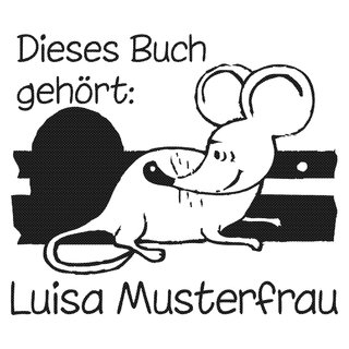 Kinderstempel Holz "Maus" mit Namen, 40 x 35 mm