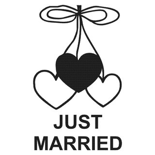 Motivstempel Holz "JUST MARRIED", 49 x 80 mm