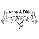 Motivstempel Holz "Tauben mit Herz" mit Namen...