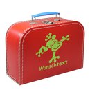Kinderkoffer rot mit Frosch grün und Wunschname