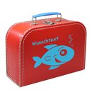 Kinderkoffer rot mit Fisch hellblau und Wunschname
