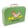 Kinderkoffer hellgrün mit Hühnerfamilie und Wunschname