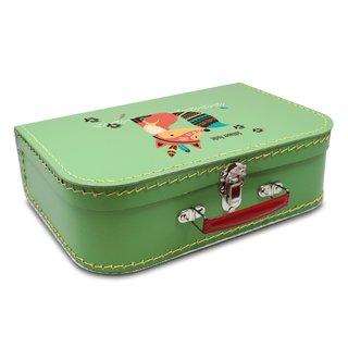 Kinderkoffer hellgrün mit Fuchs