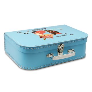 Kinderkoffer blau mit Fuchs und Wunschname