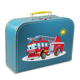 Kinderkoffer petrol mit Feuerwehr und Sonne