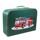 Kinderkoffer dunkelgrün mit Feuerwehr und Wunschname
